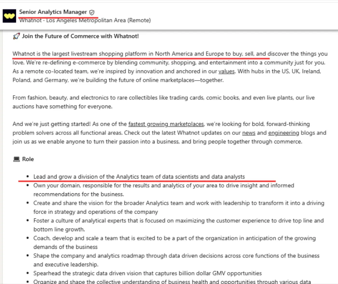 Finding Hiring Manager using clues from job description (Small Company)