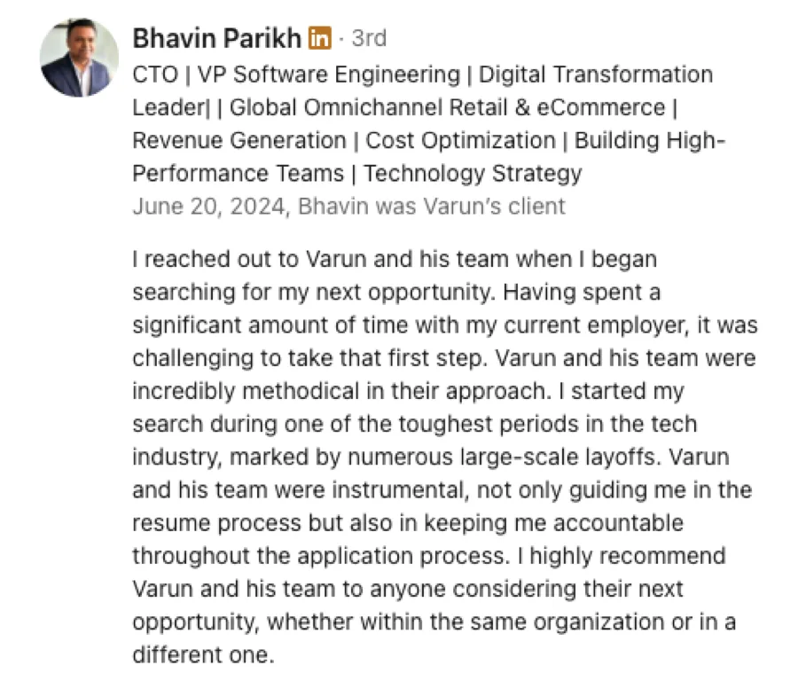 LinkedIn recommendation for Wolf Mentoring