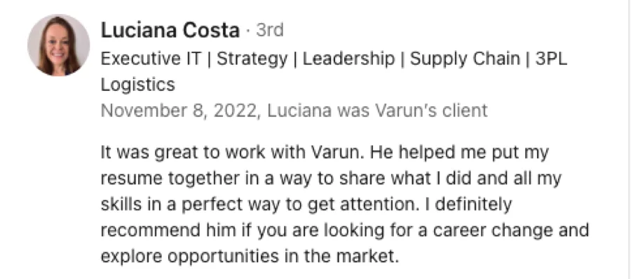 LinkedIn recommendation for Wolf Mentoring