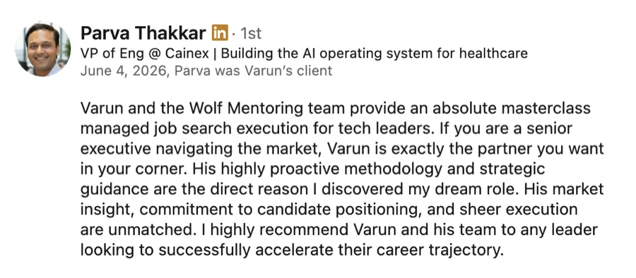 LinkedIn recommendation for Wolf Mentoring