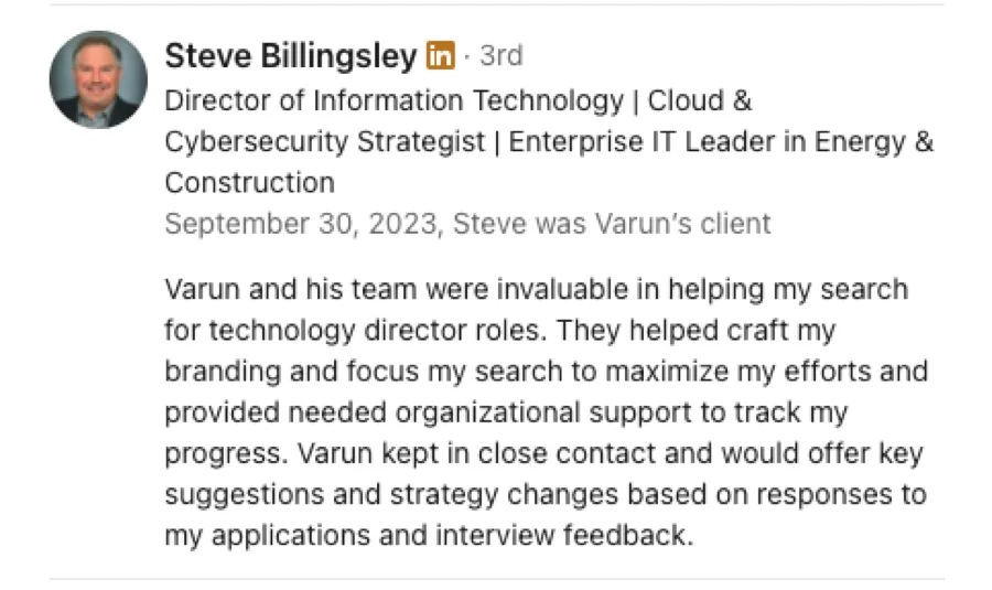 LinkedIn recommendation for Wolf Mentoring